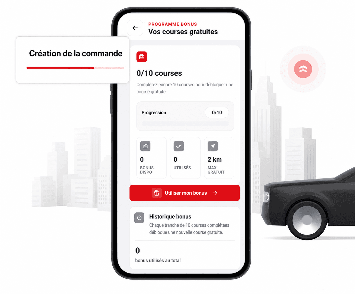 Illustration des bonus de trajets UTAXI
